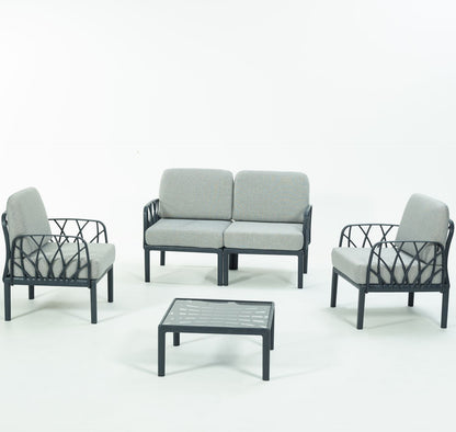 Novussi Garda Sofa Set 2 + 1 + 1 + Glass Center Table