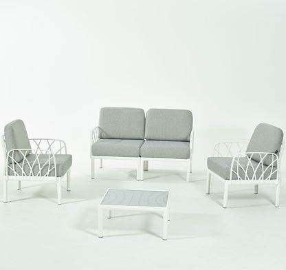 Novussi Garda Sofa Set 2 + 1 + 1 + Glass Center Table