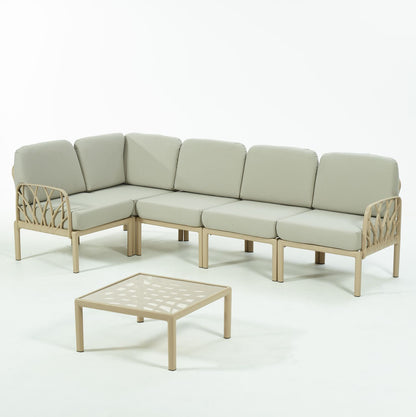 Novussi Garda Sofa Set ''L'' + Glass Center Table